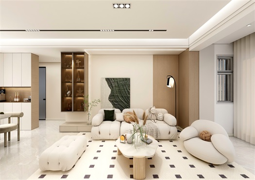 中?！ぞ砰?135平米現(xiàn)代奶油風(fēng)效果圖