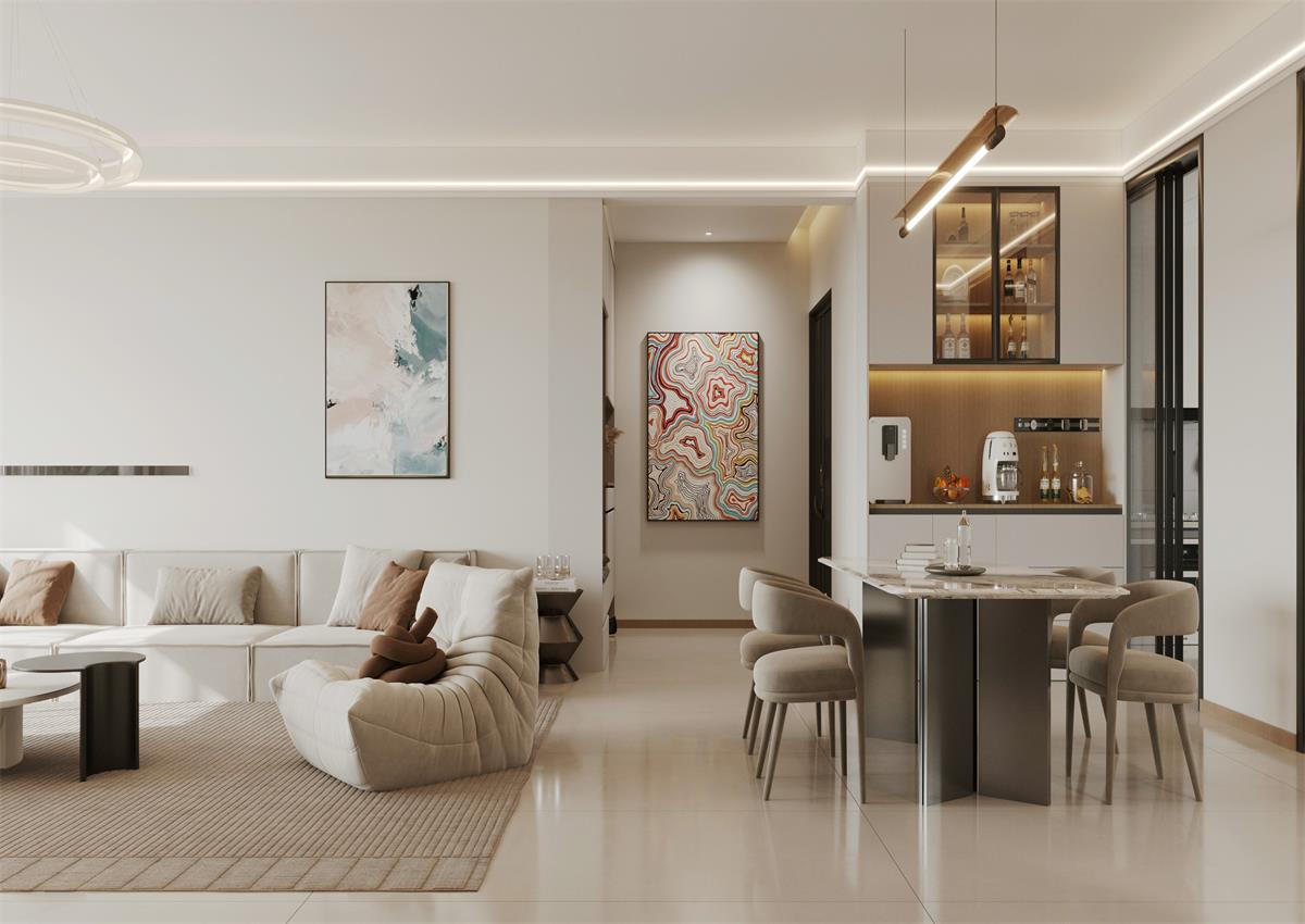 玉庭華府142㎡ | 給喧囂世界按下暫停鍵，現(xiàn)代簡(jiǎn)約風(fēng)的松弛感誰能拒絕！