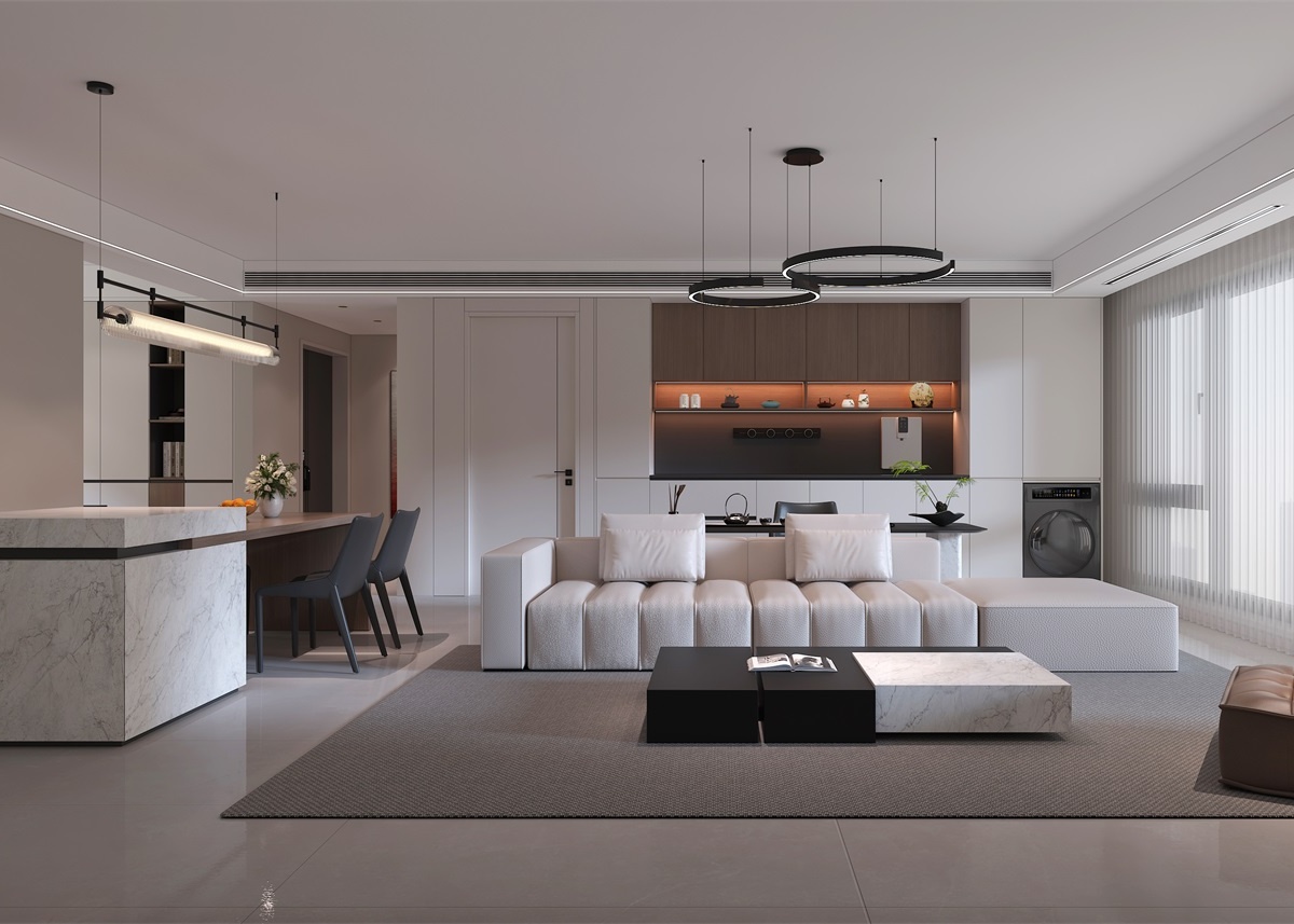 中恒央御143㎡ | 大橫廳+客餐一體+開放書房，他家這通透感絕了！